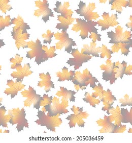Autumn maple leaves pattern background. Colored art autumn leaves. Fabric texture. And also includes EPS 10 vector