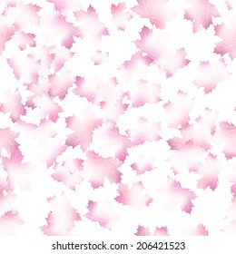 Autumn maple leaves pattern background. Colored art autumn leaves. Fabric texture. 