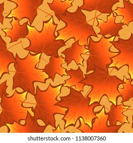 Autumn maple leaves seamless background, vector illustration