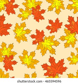 Autumn maple leaves, seamless background