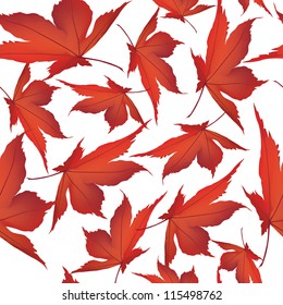 Autumn maple leaves seamless pattern background