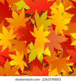 Autumn maple leaves seamless pattern