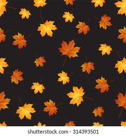 Autumn maple leaves seamless pattern background