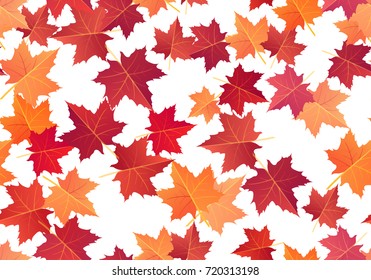 Autumn maple leaves seamless pattern background
