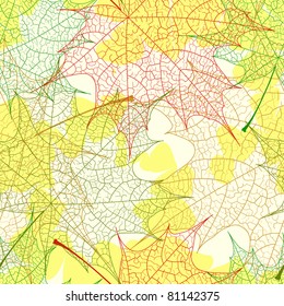Autumn maple leaves seamless pattern