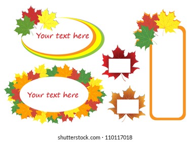 Autumn maple leaves, set of banners, vector illustration