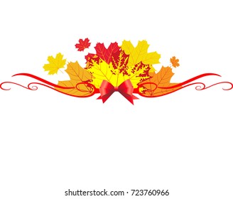 Autumn maple leaves. Vector Illustration.