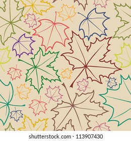 autumn maple leaves vector seemless  pattern