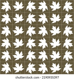 Vectores de hojas de arce otoñales. Patrón sin foco con hojas de arce verdes. Para continuar la imagen sin problemas, quite las líneas inferior y derecha.