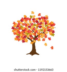 autumn maple tree, logo icon