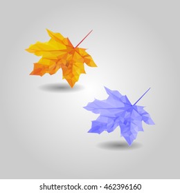 Autumn maple-leaf high resolution flat triangle polygon vector eps10