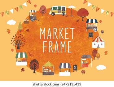 Autumn market frame  in the park