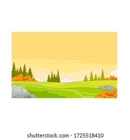 Autumn Meadow and Forest Background