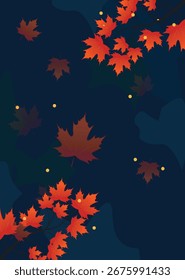  Autumn mobile  wallpaper  background bright vibrant social media poster, banner, cover, card, story , with yellow and orange leaves. modern autumn greeting card template.