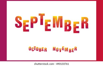 Autumn  months, September, October, November, Text, letters
