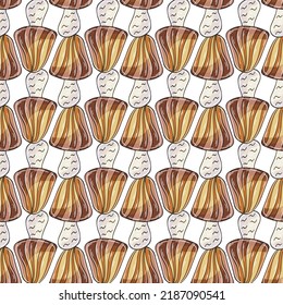 Autumn mood. Illustration in hand draw style. Seamless pattern