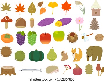 Material de ilustración del motivo de otoño / vector