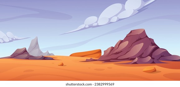 Autumn mountain landscape. Cartoon vector illustration. Fall nature scenery.