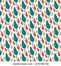 Autumn multicolor cute leaves pattern. For print and web design.