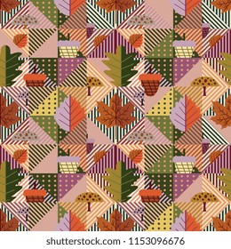Autumn multicolor vintage seamless pattern