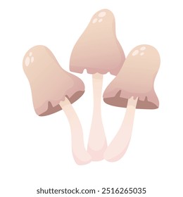 Autumn mushroom cartoon illustration. Isolated on white. 