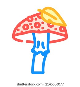 autumn mushroom color icon vector. autumn mushroom sign. isolated symbol illustration