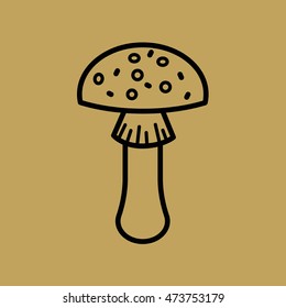 autumn mushroom, icon