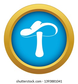 Autumn mushroom icon blue vector isolated on white background for any design