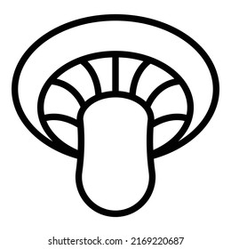 Herbstpilz Symbol Umriss Vektorgrafik. Nahrung schaurig. Morel-Pilz