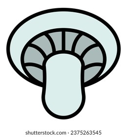 Autumn mushroom icon outline vector. Food shiitake. Morel fungi color flat