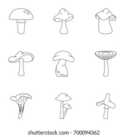 Vector Set Edible Mushrooms Coloring Page Stock Vector (Royalty Free ...