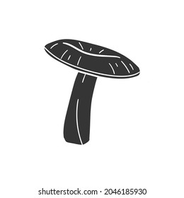 Autumn Mushroom Icon Silhouette Illustration. Fungus Food Vector Graphic Pictogram Symbol Clip Art. Doodle Sketch Black Sign.