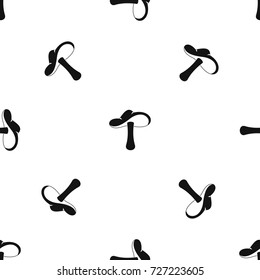 Autumn mushroom pattern repeat seamless in black color for any design. Vector geometric illustration