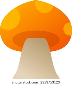 Ilustración vectorial de hongos otoñales. Icono de hongo de temporada de otoño con color de gradiente. Recurso gráfico de temporada de otoño para el icono, signo, símbolo o decoración de otoño. Hongo naranja para cosecha de otoño de iconos