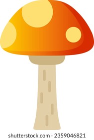 Autumn mushroom vector illustration. Fall season mushroom icon with gradient color. Fall season graphic resource for autumn icon, sign, symbol or decoration. Orange mushroom for icon autumn harvest