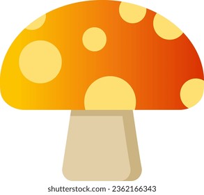 Autumn mushroom vector illustration. Fall season mushroom icon with gradient color. Fall season graphic resource for autumn icon, sign, symbol or decoration. Orange mushroom for icon autumn harvest