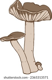 Autumn Mushroom Vector Set 1 Isolated Colored Illustration