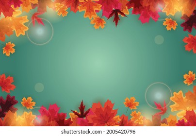 Plantilla de fondo natural de otoño con hojas caídas