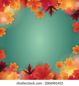 Plantilla de fondo natural de otoño con hojas caídas