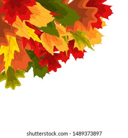 Autumn Natural Leaves Background. Vector Illustration EPS10