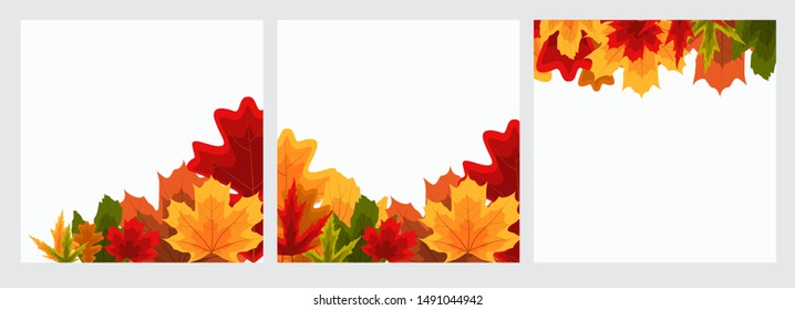 Autumn Natural Leaves Background. Vector Illustration EPS10