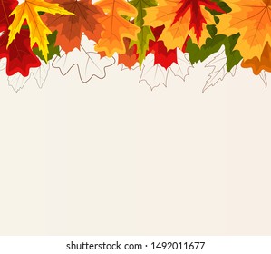 Autumn Natural Leaves Background. Vector Illustration EPS10