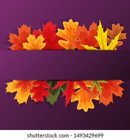 Autumn Natural Leaves Background. Vector Illustration EPS10