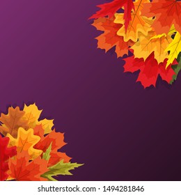 Autumn Natural Leaves Background. Vector Illustration EPS10