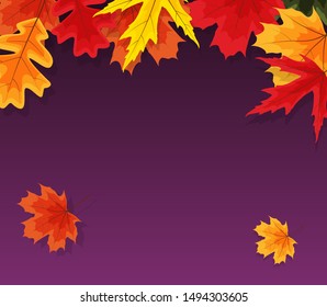 Autumn Natural Leaves Background. Vector Illustration EPS10