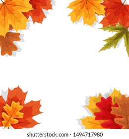 Autumn Natural Leaves Background. Vector Illustration EPS10
