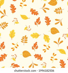 Herbstnahtloses Muster mit Herbstblättervektor.