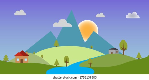 Autumn nature design. Vector flat style.
