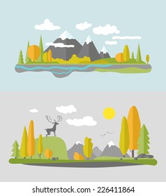 Autumn nature design. Vector flat style.