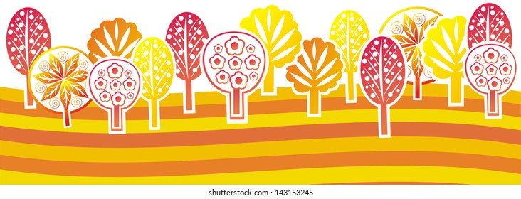 Autumn nature pattern background design element leaf tree vector illustration